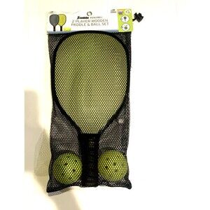 Franklin Sports 2 Player Wood Journey Pickleball Paddle and Ball Set in Mesh NEW